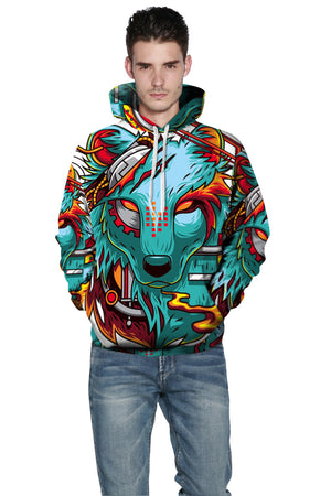 Digital Wolf Pullover Hoodie - outfitshirt