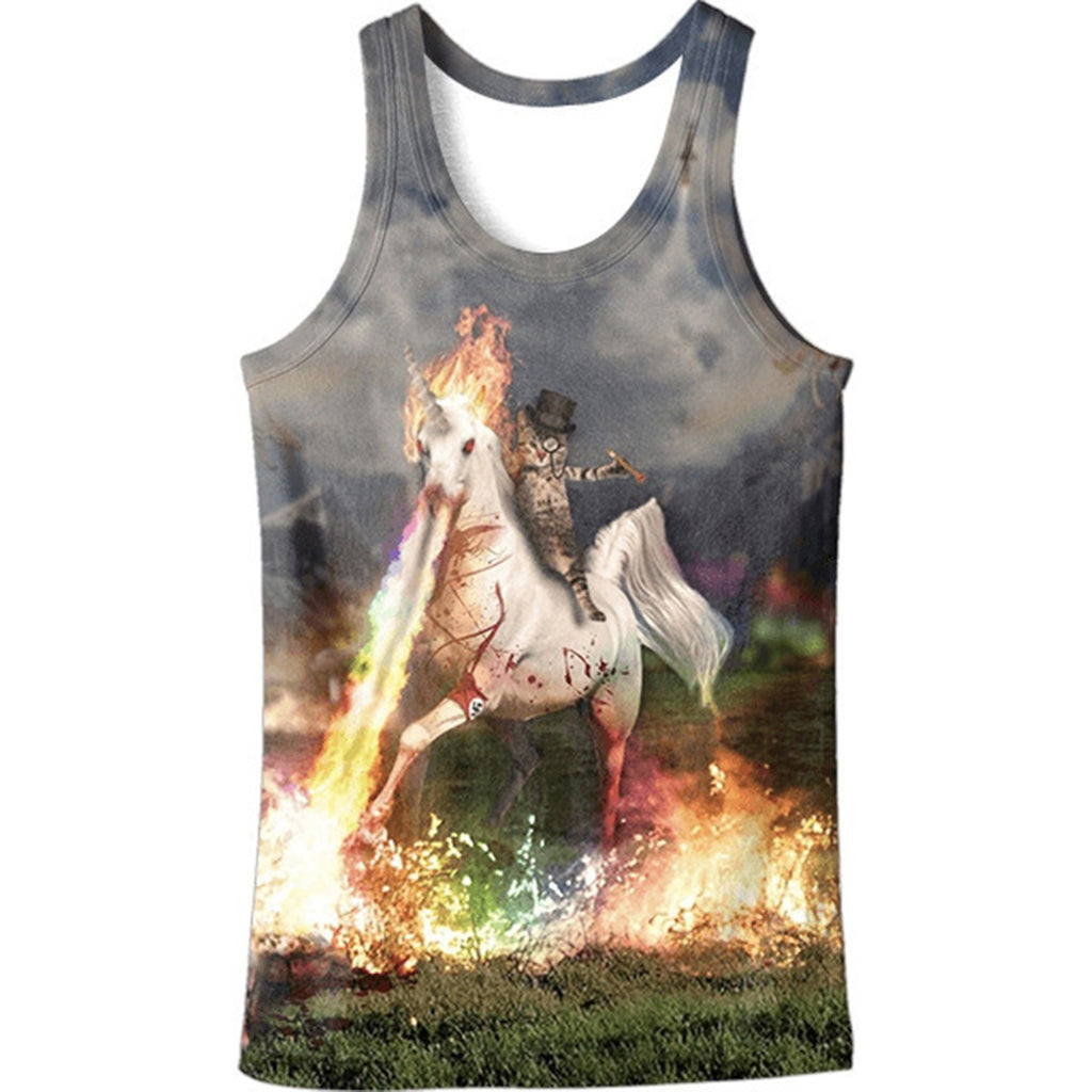 Fire Cute Cat Tank Tops - outfitshirt
