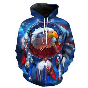 NATIVE AMERICAN PATRIOT EAGLE 3D HOODIE - outfitshirt