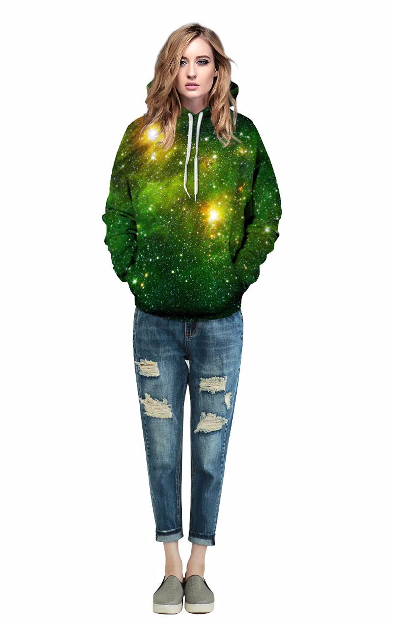 GREEN GALAXY HOODIE - outfitshirt