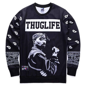 Europe And America fashion Rapper 2pac Tupac 3d sweatshirt THUGLIFE hoodies - outfitshirt