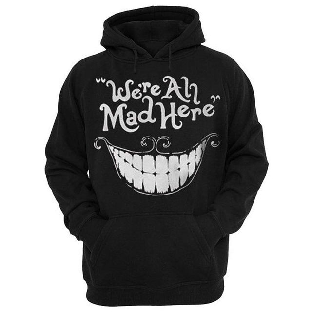 'We're All Mad Here" Cheshire Cat Smile Face Hoodies - outfitshirt