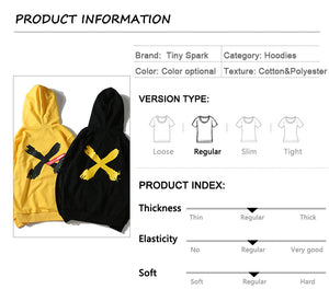 Cross Sweatshirt Yellow Back Pullover Hoodie - outfitshirt