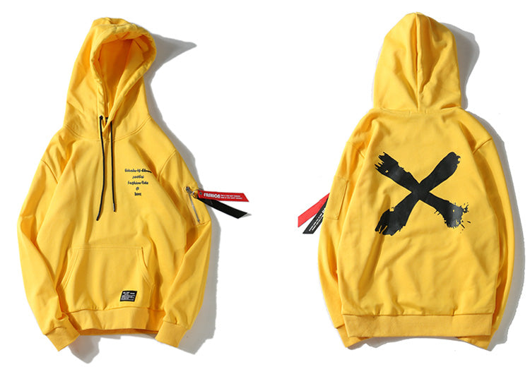 Cross Sweatshirt Yellow Back Pullover Hoodie - outfitshirt