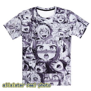 Harajuku Face T Shirts Funny Shy Girl - outfitshirt