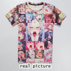 Harajuku Face T Shirts Funny Shy Girl - outfitshirt