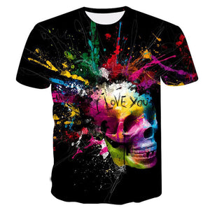 3D Color SKULL Daily sale - Save 35% ONLY TODAY Color Skull 3D T-Shirt - outfitshirt