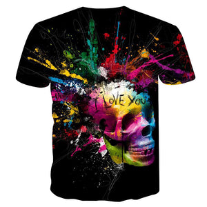 3D Color SKULL Daily sale - Save 35% ONLY TODAY Color Skull 3D T-Shirt - outfitshirt