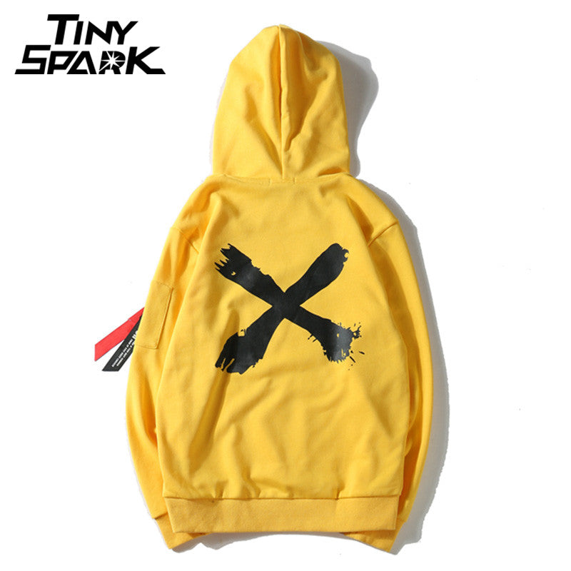 Cross Sweatshirt Yellow Back Pullover Hoodie - outfitshirt