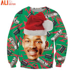 Santasaurus/cat Pizza/Carlton Merry Christmas 3D Hoodies #2 - outfitshirt