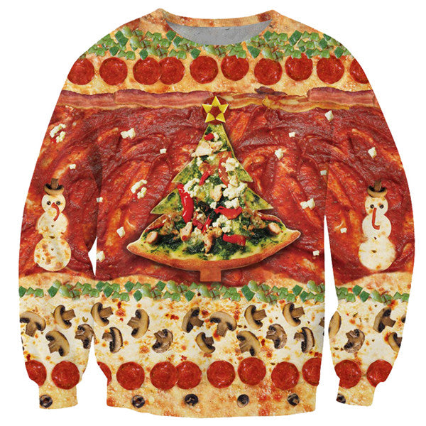 Santasaurus/cat Pizza/Carlton Merry Christmas 3D Hoodies - outfitshirt