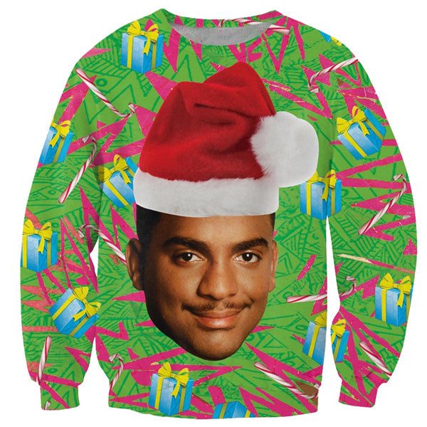 Santasaurus/cat Pizza/Carlton Merry Christmas 3D Hoodies - outfitshirt