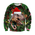 Santasaurus/cat Pizza/Carlton Merry Christmas 3D Hoodies - outfitshirt