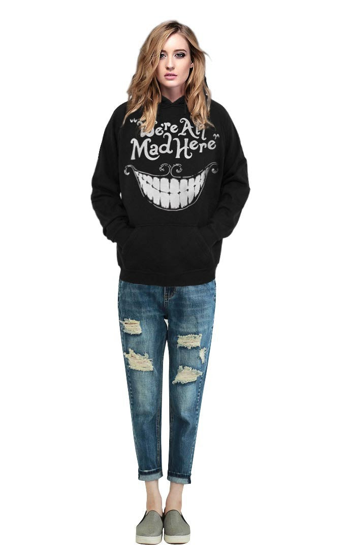 'We're All Mad Here" Cheshire Cat Smile Face Hoodies - outfitshirt