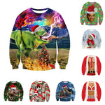 Santasaurus/cat Pizza/Carlton Merry Christmas 3D Hoodies #2 - outfitshirt